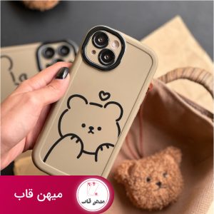 قاب گوشی آیفون تدی با آویز پشمی