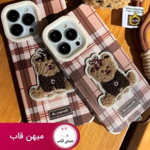 قاب گوشی آیفون Burrbery Teddy همراه با بند آویز (هدیه)