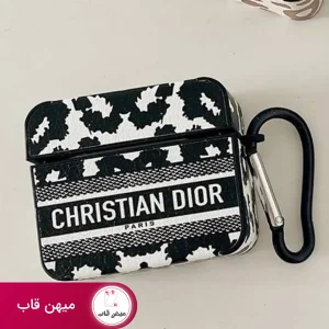 ست قاب و کاور ایرپاد Christian dior سفید مشکی پلنگی