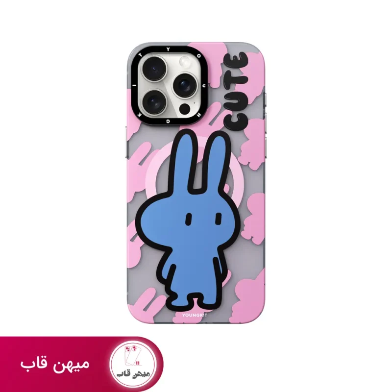 قاب گوشی آیفون یانگ کیت خروگوش صورتی - Pink Bunny Bliss