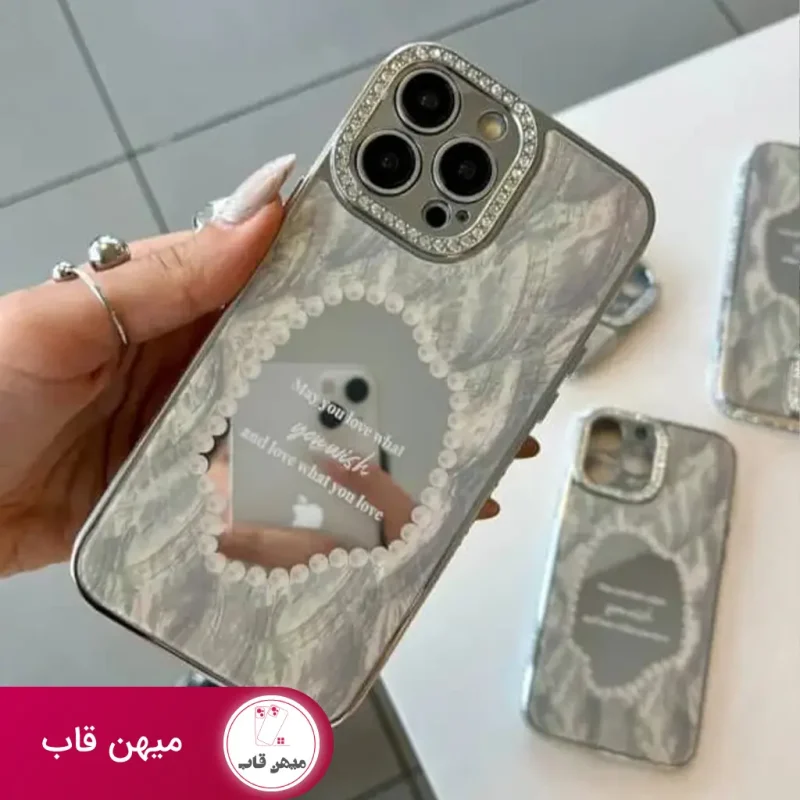 قاب گوشی آیفون اینه ای دور نگین CASE Mirror