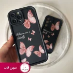 قاب گوشی آیفون سولید پروانه مشکی