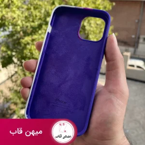 قاب گوشی آیفون سیلیکون رنگین کمانی بنفش