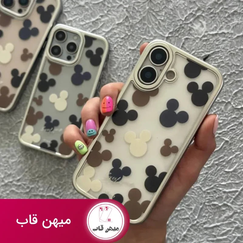 قاب گوشی آیفون شفاف میکی شلوغ
