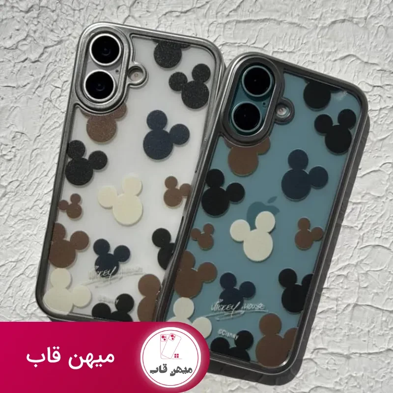 قاب گوشی آیفون شفاف میکی شلوغ