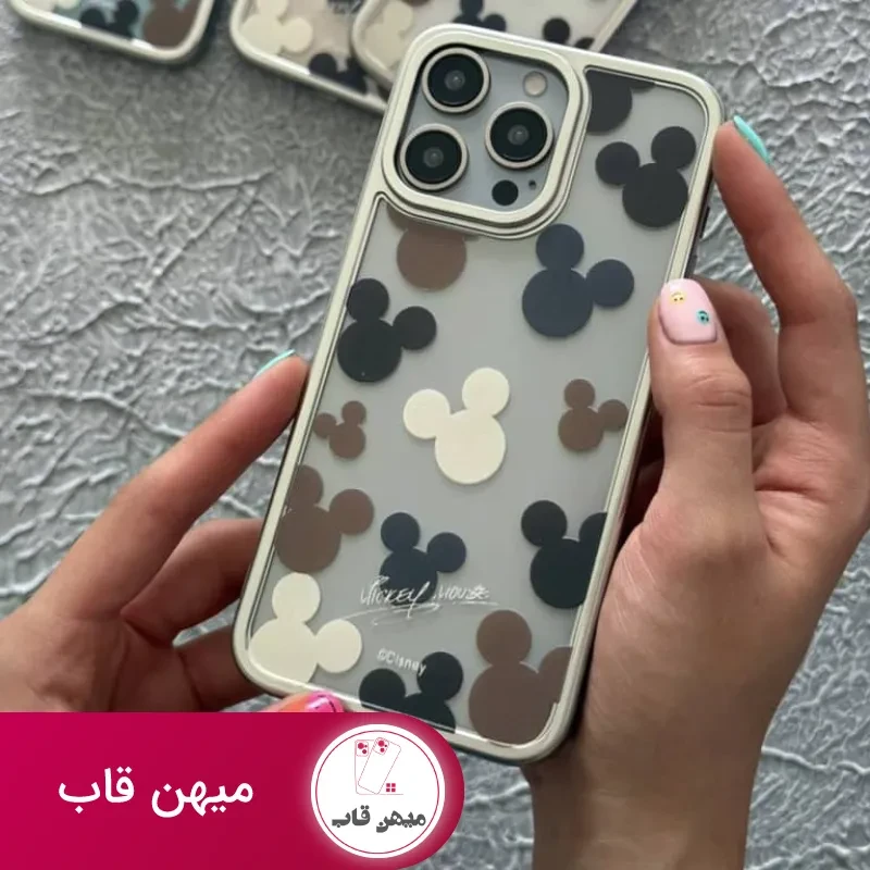 قاب گوشی آیفون شفاف میکی شلوغ