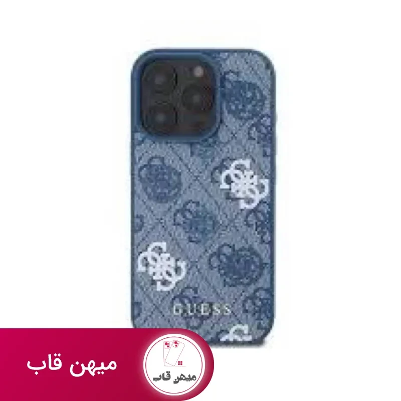 قاب گوشی آیفون Guess PU 4G Design Hard Case With Peony (With Magsafe)
