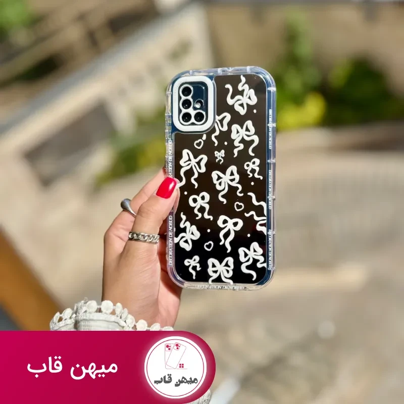 قاب پاپیون سفید آینه ای