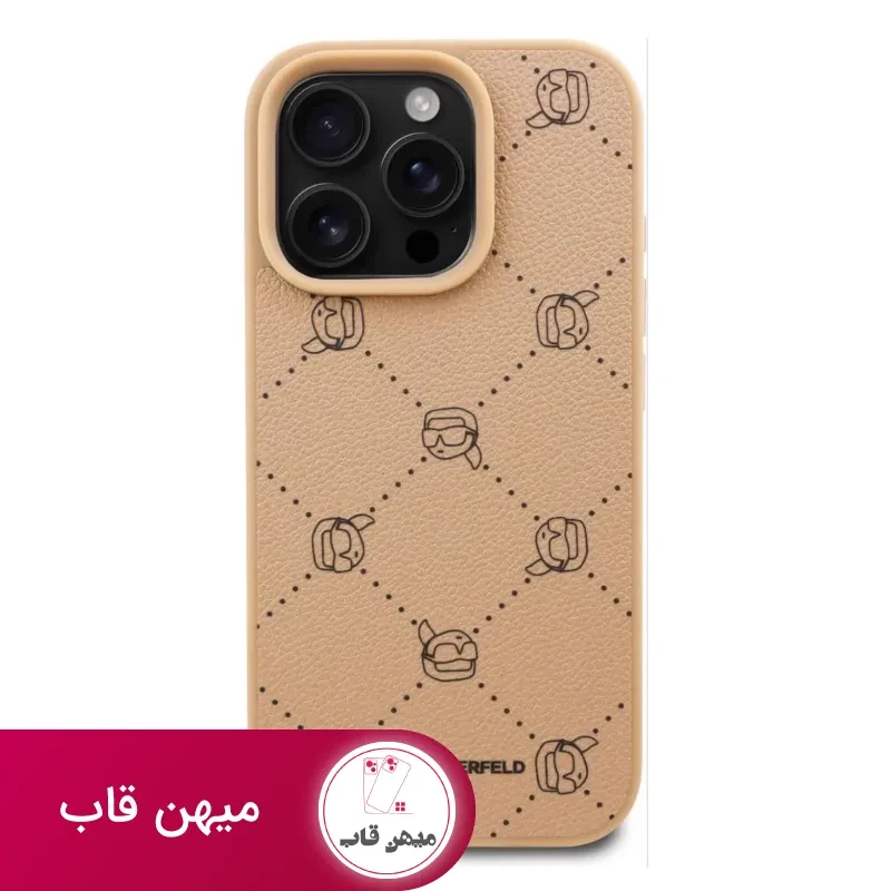 قاب گوشی آیفون کارل لاگرفلد چرمی لوزی Karl Lagerfeld Leather Lozi