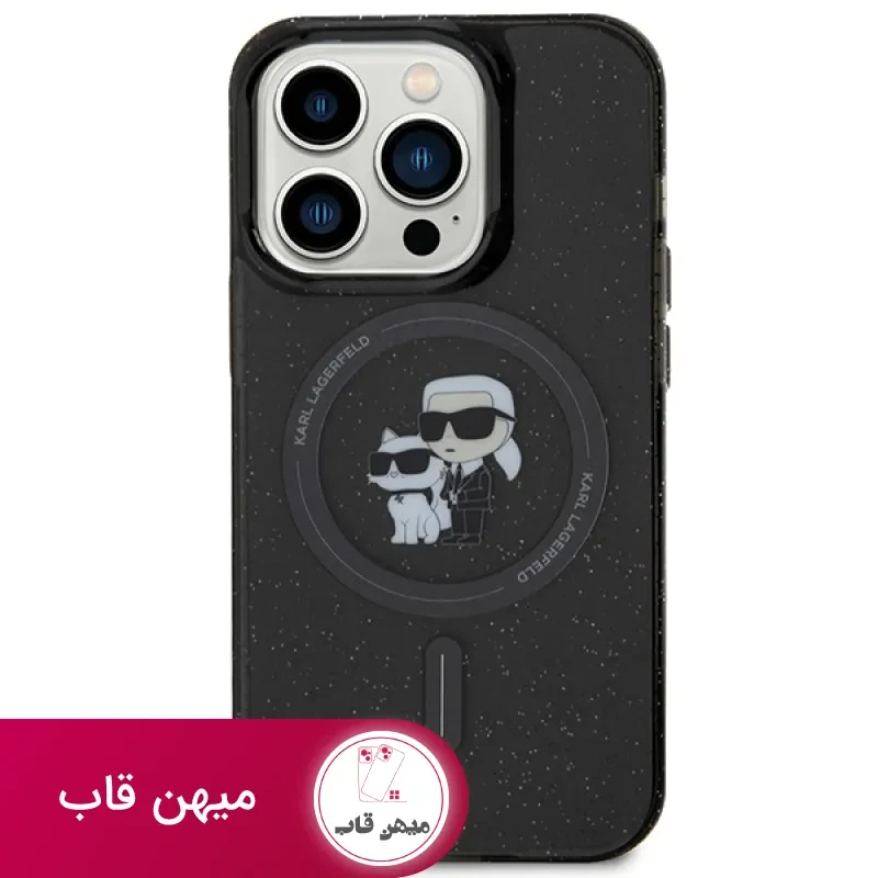 قاب گوشی کارل لاگرفلد با مگ سیف اکلیلی Karl Lagerfeld Magsafe Glitter
