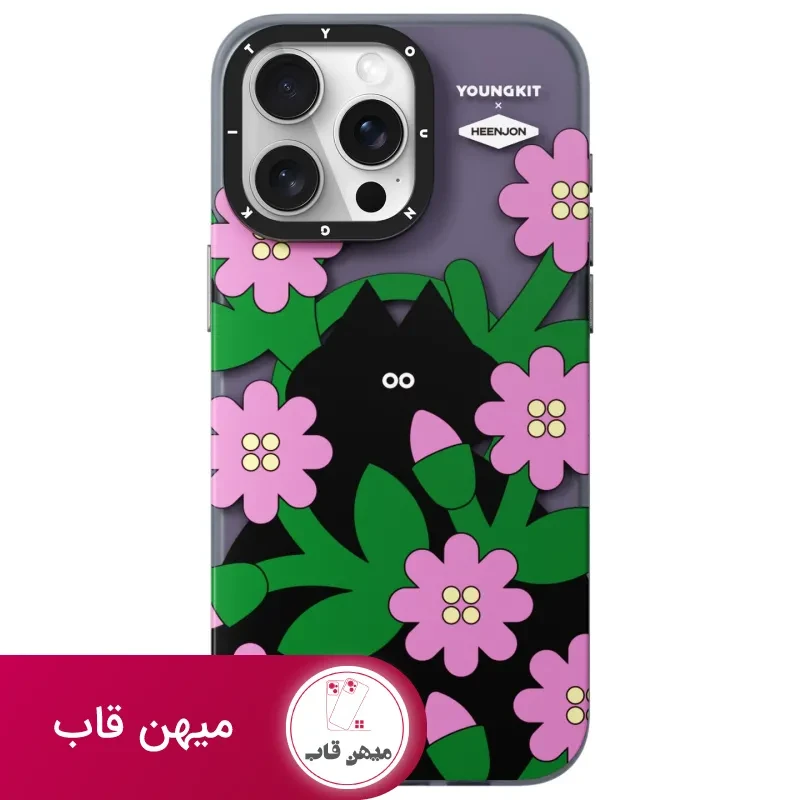 قاب یانگ کیت Heenjon Cat Flower Magsafe Iphone