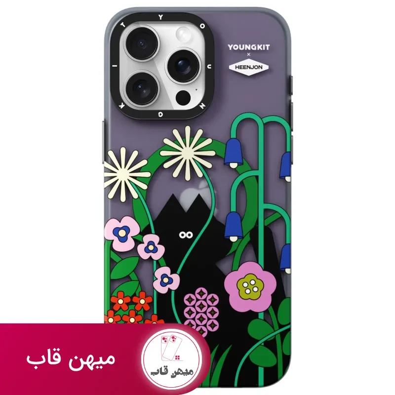 قاب یانگ کیت Heenjon Cat Flower Magsafe Iphone