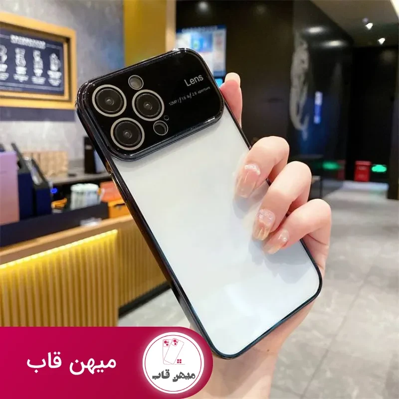 قاب پشت شفاف محافظ لنز دار دور مشکی