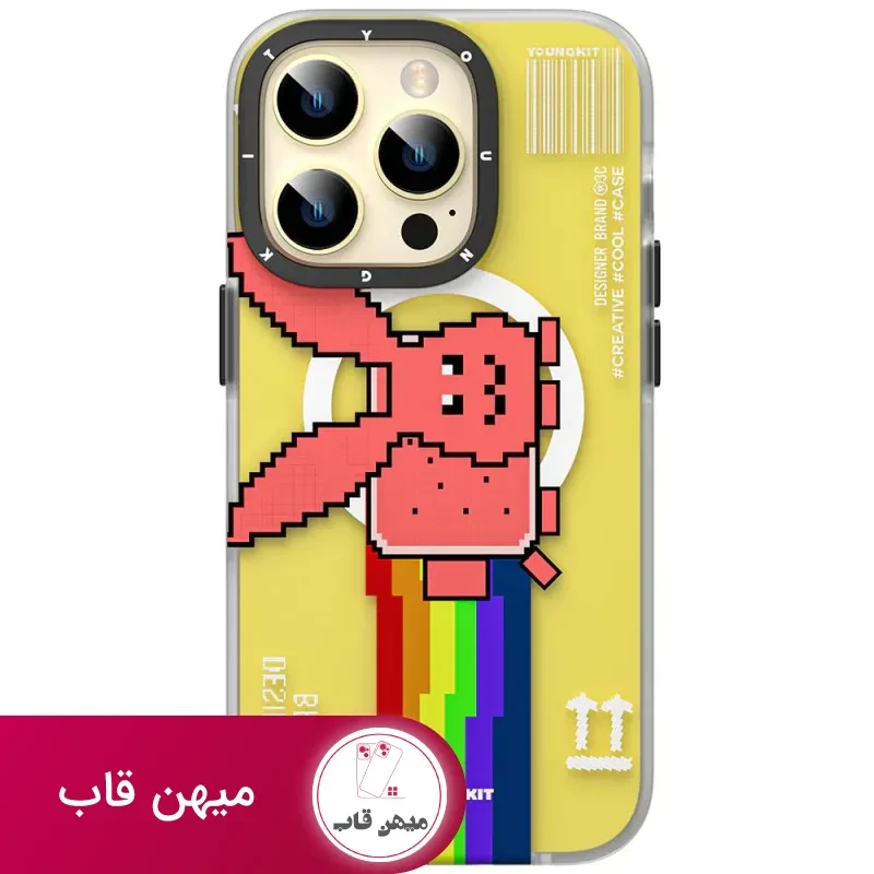 قاب یانگ کیت Youngkit Rabbit Yellow 3D Magsafe Iphone
