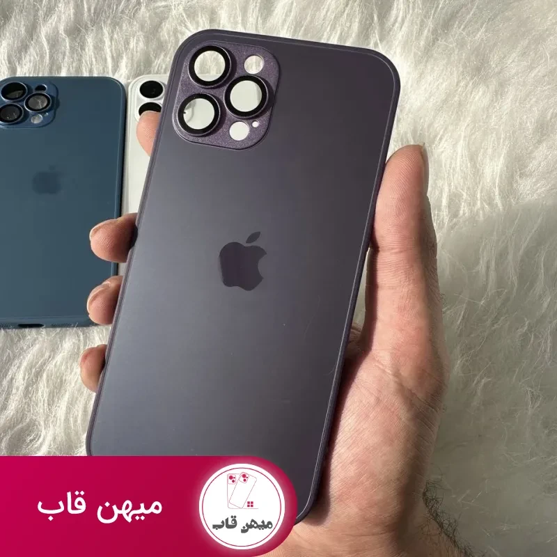 قاب AG GLASS با محافظ لنز اورجینال Apple iphone