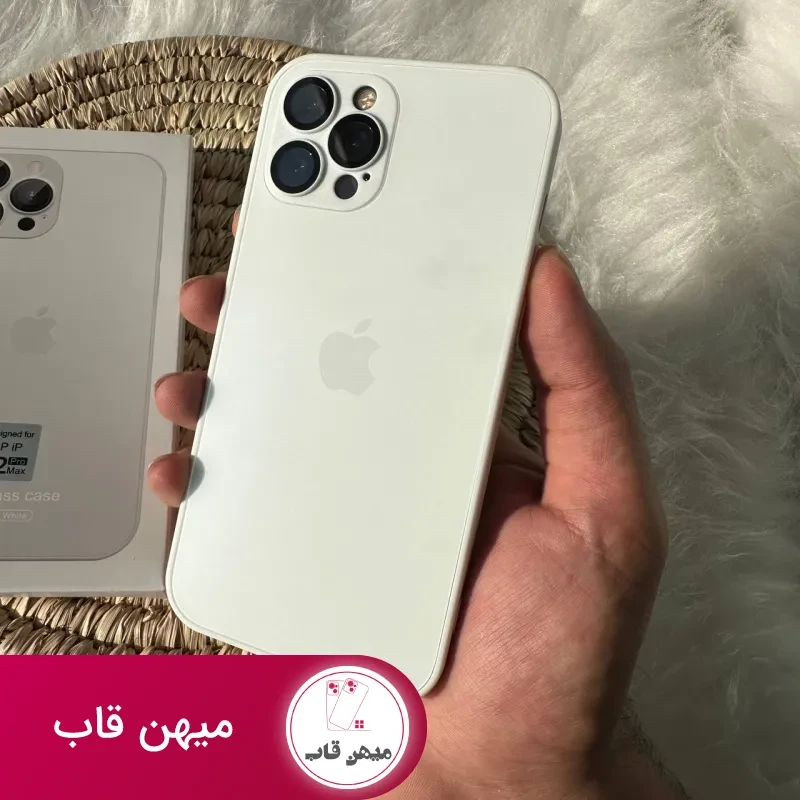 قاب AG GLASS با محافظ لنز اورجینال Apple iphone