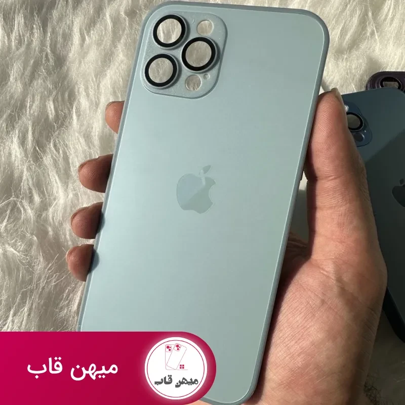 قاب AG GLASS با محافظ لنز اورجینال Apple iphone