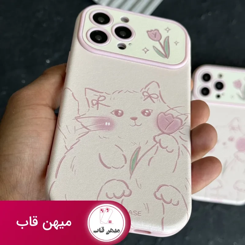 قاب موبایل آیفون گربه عاشق