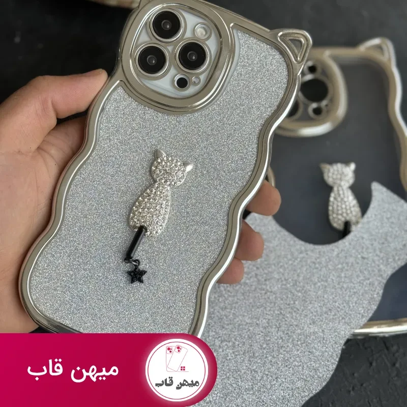 قاب موبایل آیفون گربه شاینی دیاموند