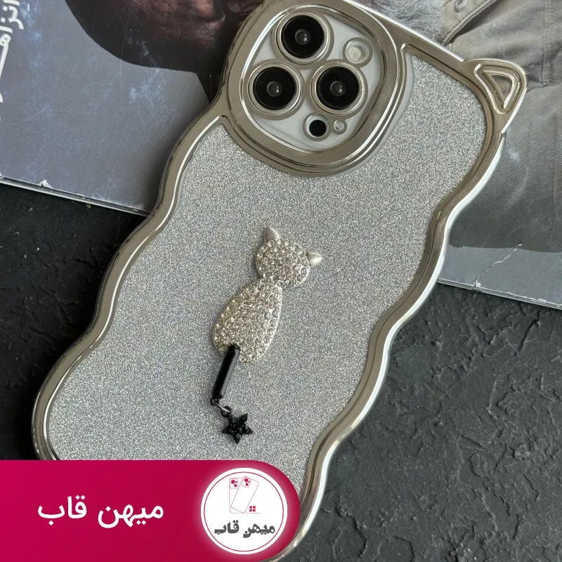 قاب موبایل آیفون گربه شاینی دیاموند
