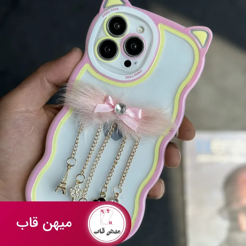 قاب موبایل گربه آویزدار پاریس و شنل