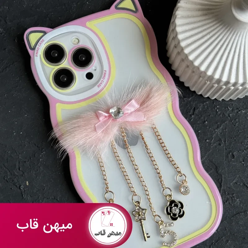 قاب موبایل گربه آویزدار پاریس و شنل