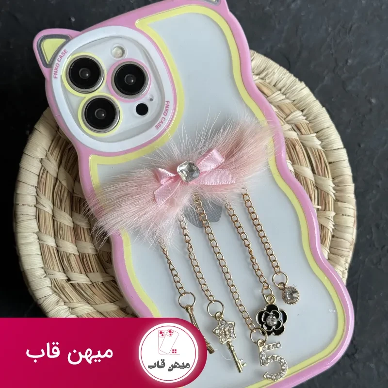 قاب موبایل گربه آویزدار پاریس و شنل