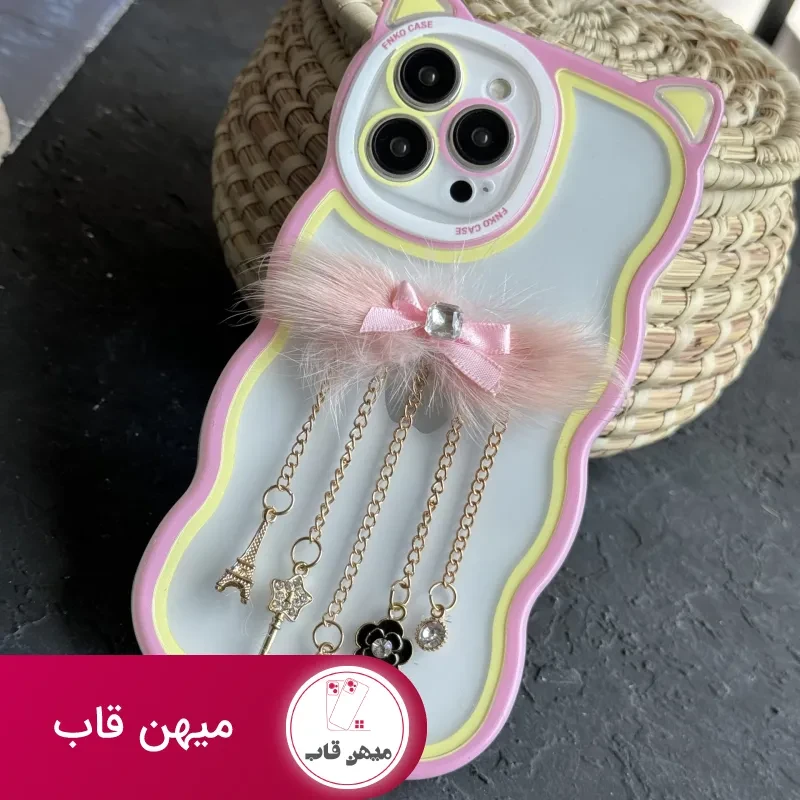 قاب موبایل گربه آویزدار پاریس و شنل