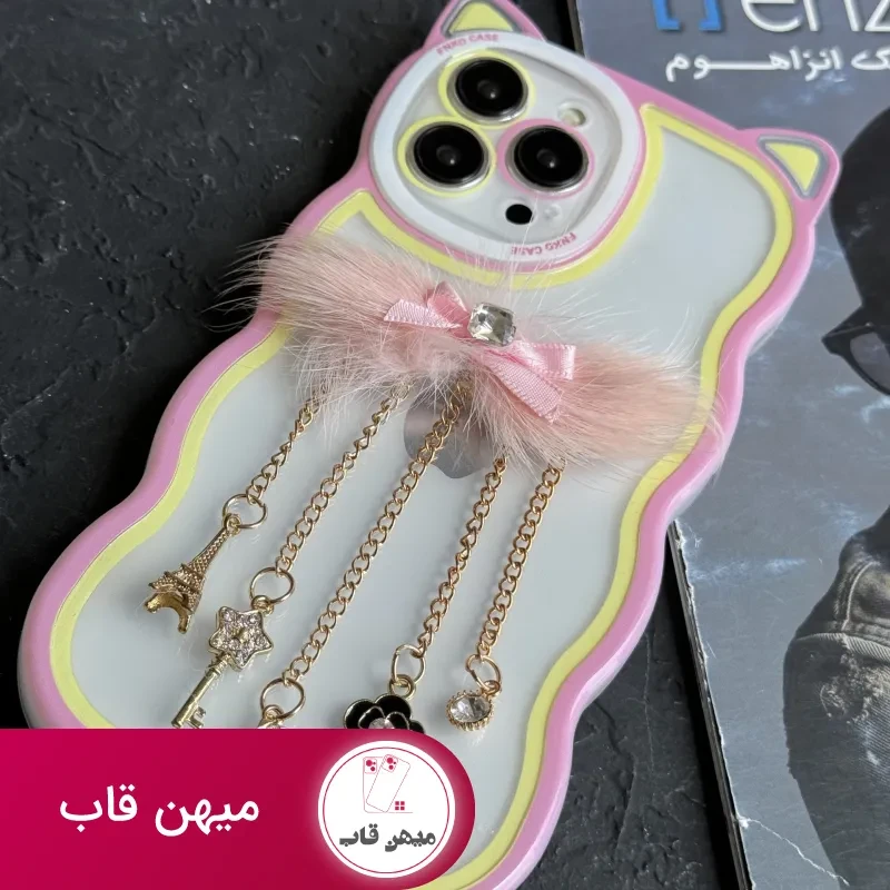 قاب موبایل گربه آویزدار پاریس و شنل