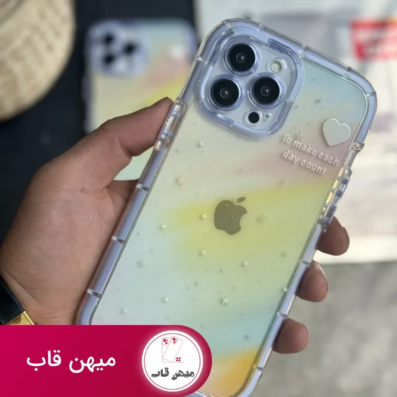 قاب موبایل آیفون ستاره رنگین کمانی شفاف