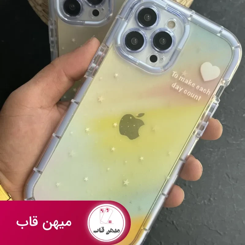 قاب موبایل آیفون ستاره رنگین کمانی شفاف