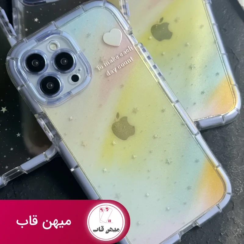 قاب موبایل آیفون ستاره رنگین کمانی شفاف