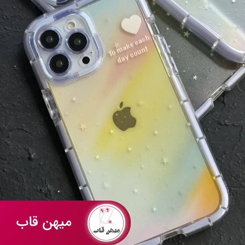 قاب موبایل آیفون ستاره رنگین کمانی شفاف