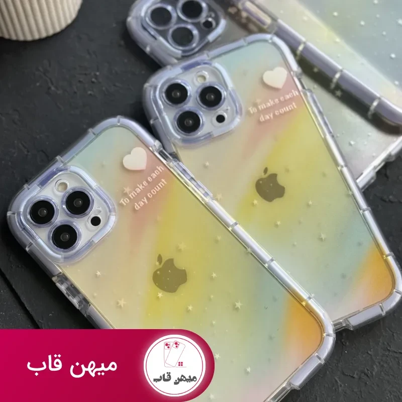 قاب موبایل آیفون ستاره رنگین کمانی شفاف
