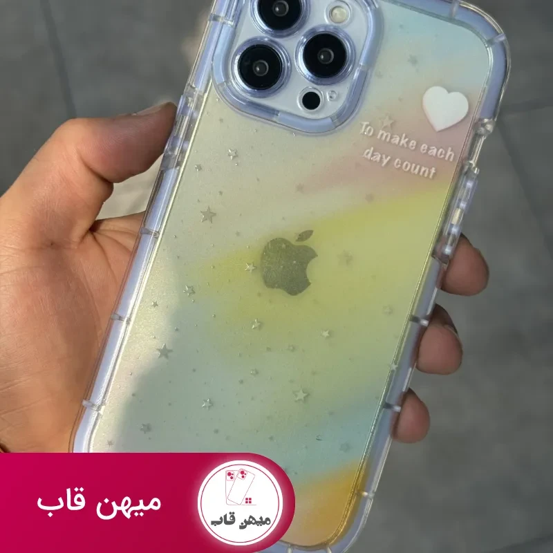 قاب موبایل آیفون ستاره رنگین کمانی شفاف