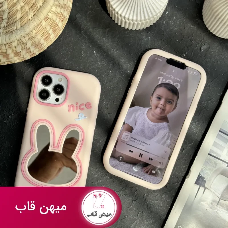 قاب موبایل آیفون خرگوش آیینه ای سیلیکونی