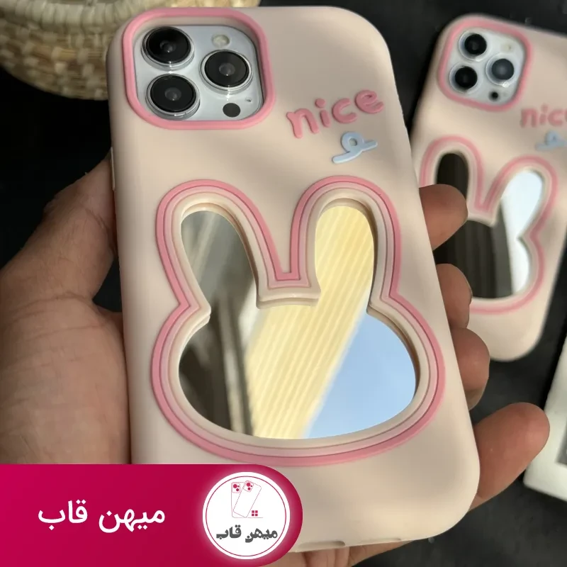 قاب موبایل آیفون خرگوش آیینه ای سیلیکونی