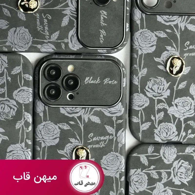 قاب موبایل آیفون گل رز دارک نایت