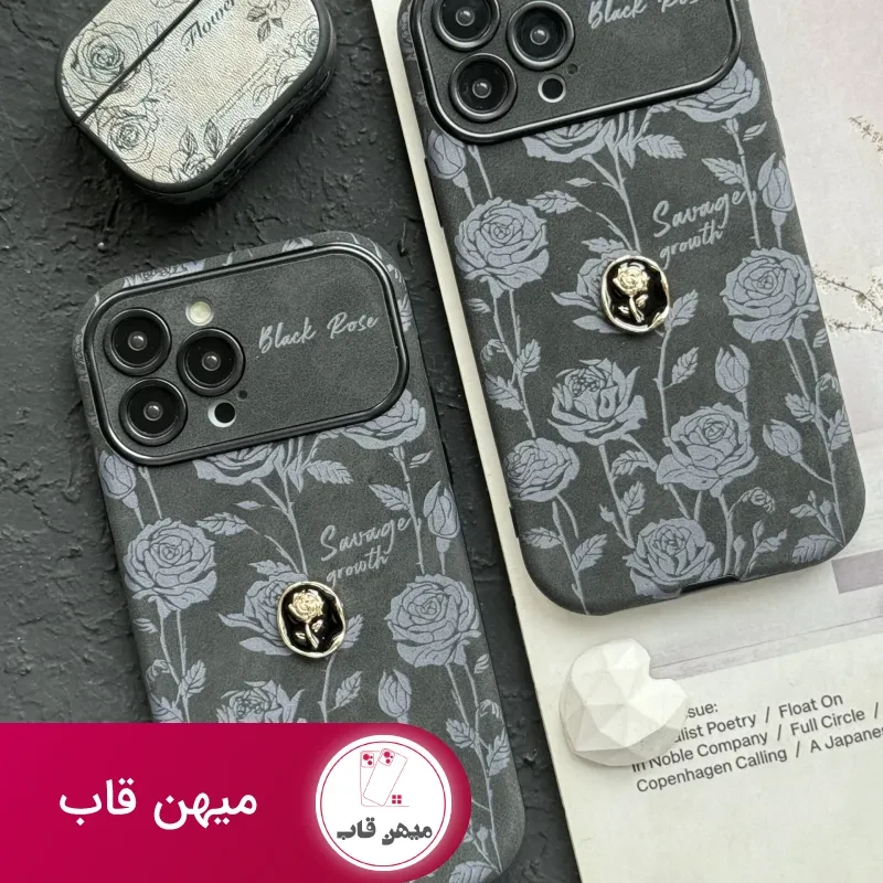 قاب موبایل آیفون گل رز دارک نایت