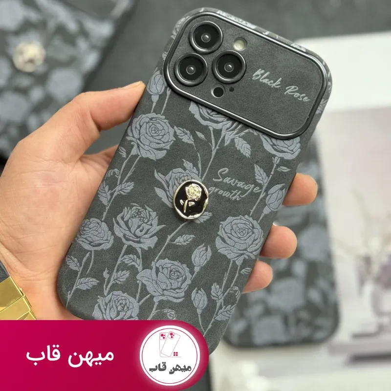 قاب موبایل آیفون گل رز دارک نایت