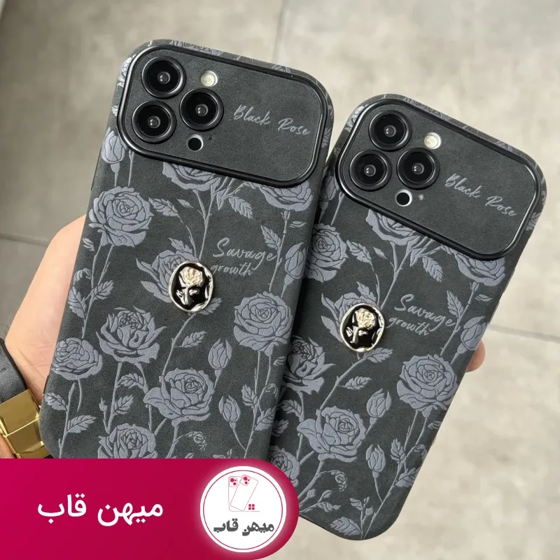 قاب موبایل آیفون گل رز دارک نایت