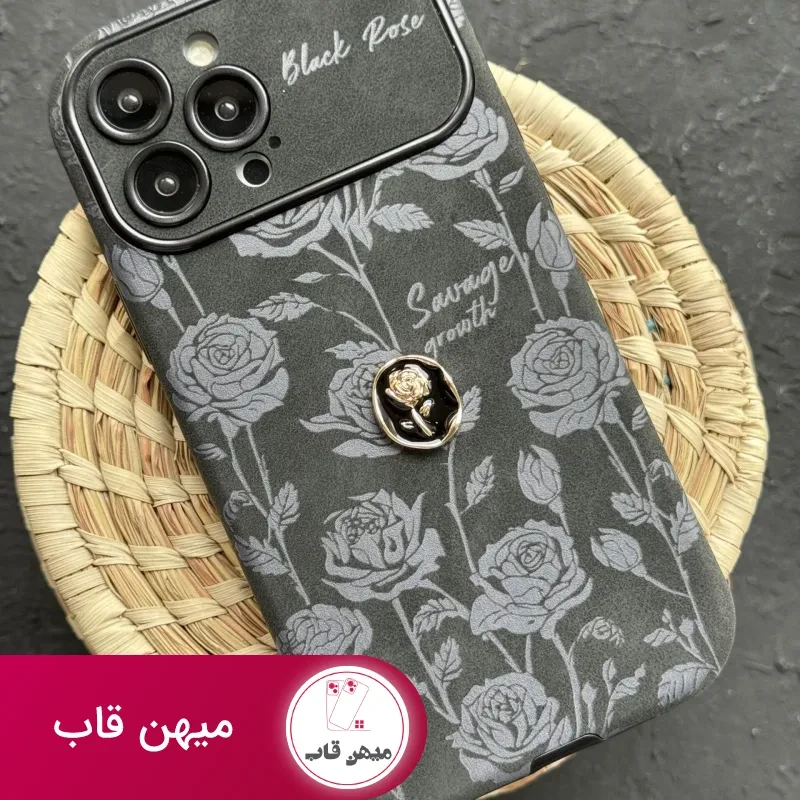 قاب موبایل آیفون گل رز دارک نایت