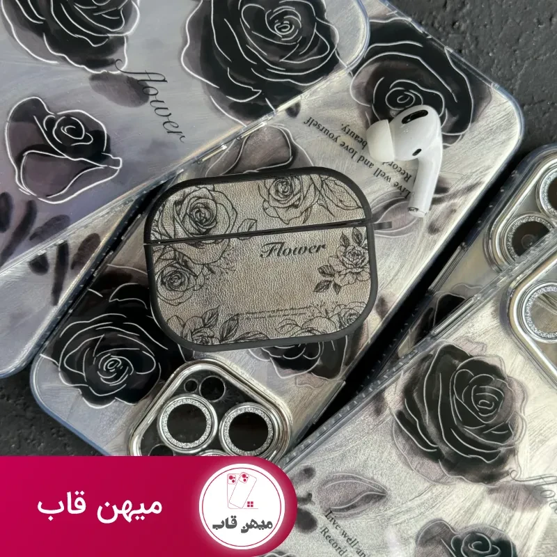 قاب موبایل آیفون گل شب محافظ لنز نگین دار