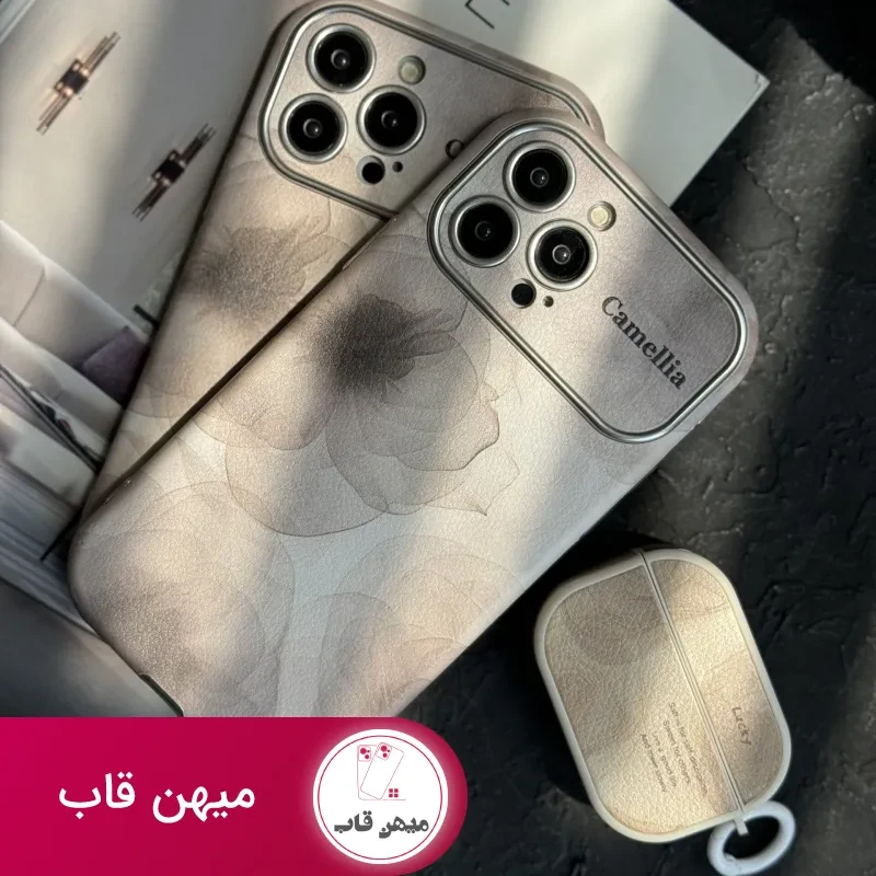 قاب موبایل آیفون کاملیا نسکافه ای محافظ لنزدار