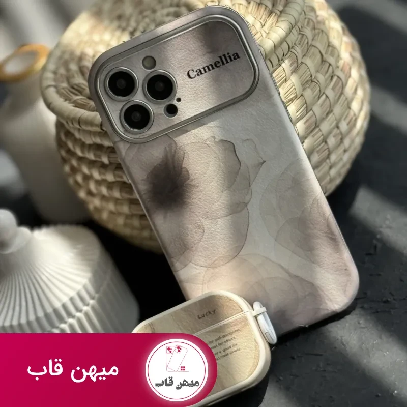 قاب موبایل آیفون کاملیا نسکافه ای محافظ لنزدار