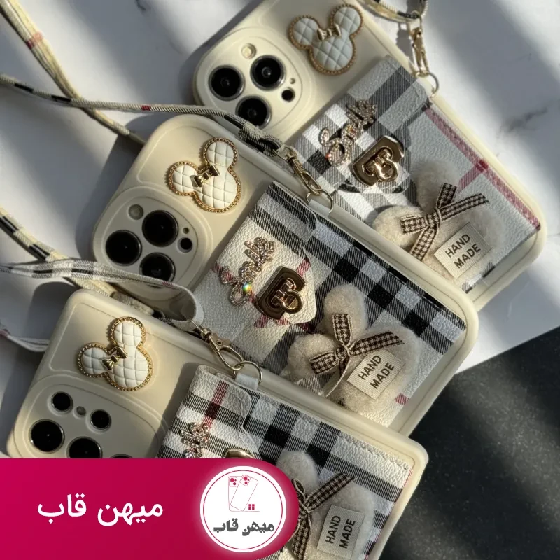 قاب موبایل سامسونگ میکی باربری جاکارتی دار + بندست بلند