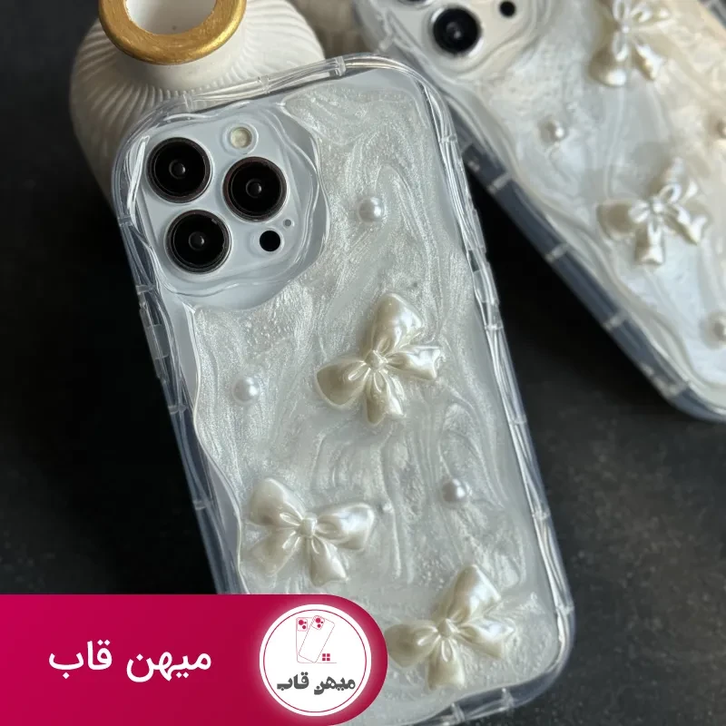 قاب موبایل آیفون پاپیون صدفی برجسته