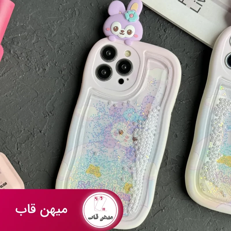 قاب موبایل آیفون استلا آکواریومی سیلیکونی بنفش