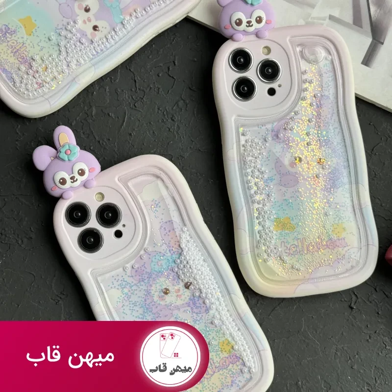 قاب موبایل آیفون استلا آکواریومی سیلیکونی بنفش