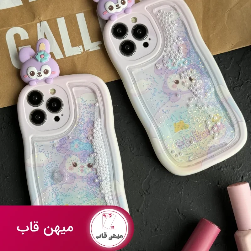 قاب موبایل آیفون استلا آکواریومی سیلیکونی بنفش